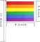 100 Pieces Pride Rainbow Stick Flag, 8.2 x 5.5 inch Small Handheld Rainbow Flag, Mini LGBT Flag Bunting for LGBT Parades, Mardi Gras, Rainbow Party
